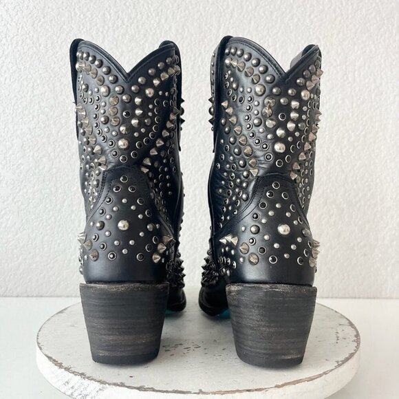 Lane DOLLY Womens Cowboy Bootie 9.5 Black Western Cowgirl Short Boots Bling Stud - Picture 3 of 11